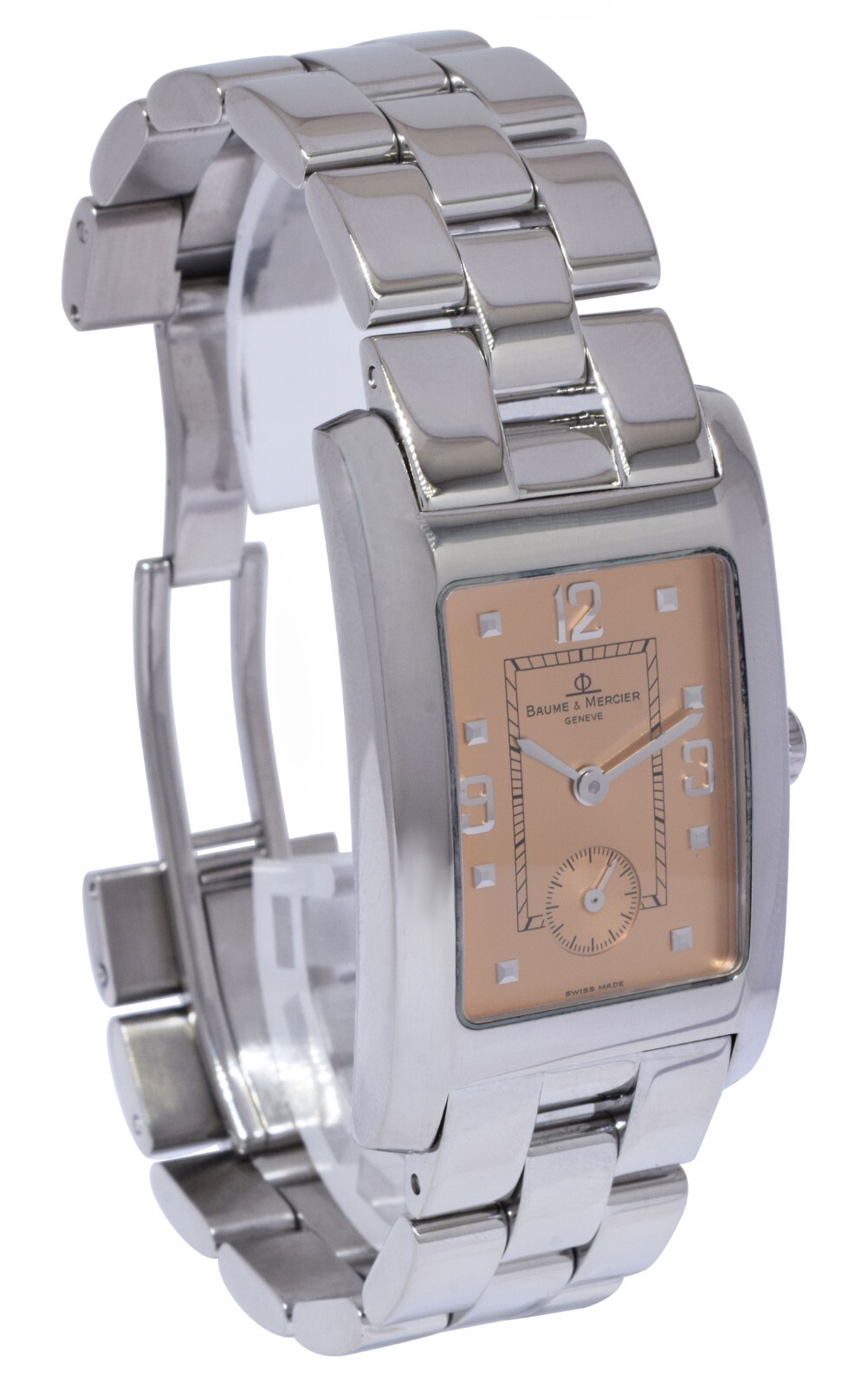 Baume & Mercier Hampton Stainless Steel Salmon Dial Ladies Quartz Watch MV045063