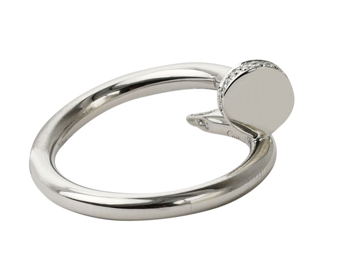 Cartier Juste Un Clou Ring 18k White Gold Diamond Nail Size 58 B/P '13 B4092758 Cartier Juste Un Clou Ring 18k White Gold Diamond Nail Size 58 B/P '13 B4092758