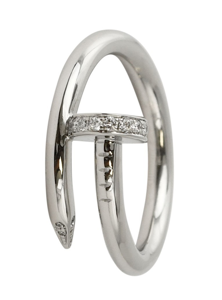 Cartier Juste Un Clou Ring 18k White Gold Diamond Nail Size 58 B/P '13 B4092758 Cartier Juste Un Clou Ring 18k White Gold Diamond Nail Size 58 B/P '13 B4092758