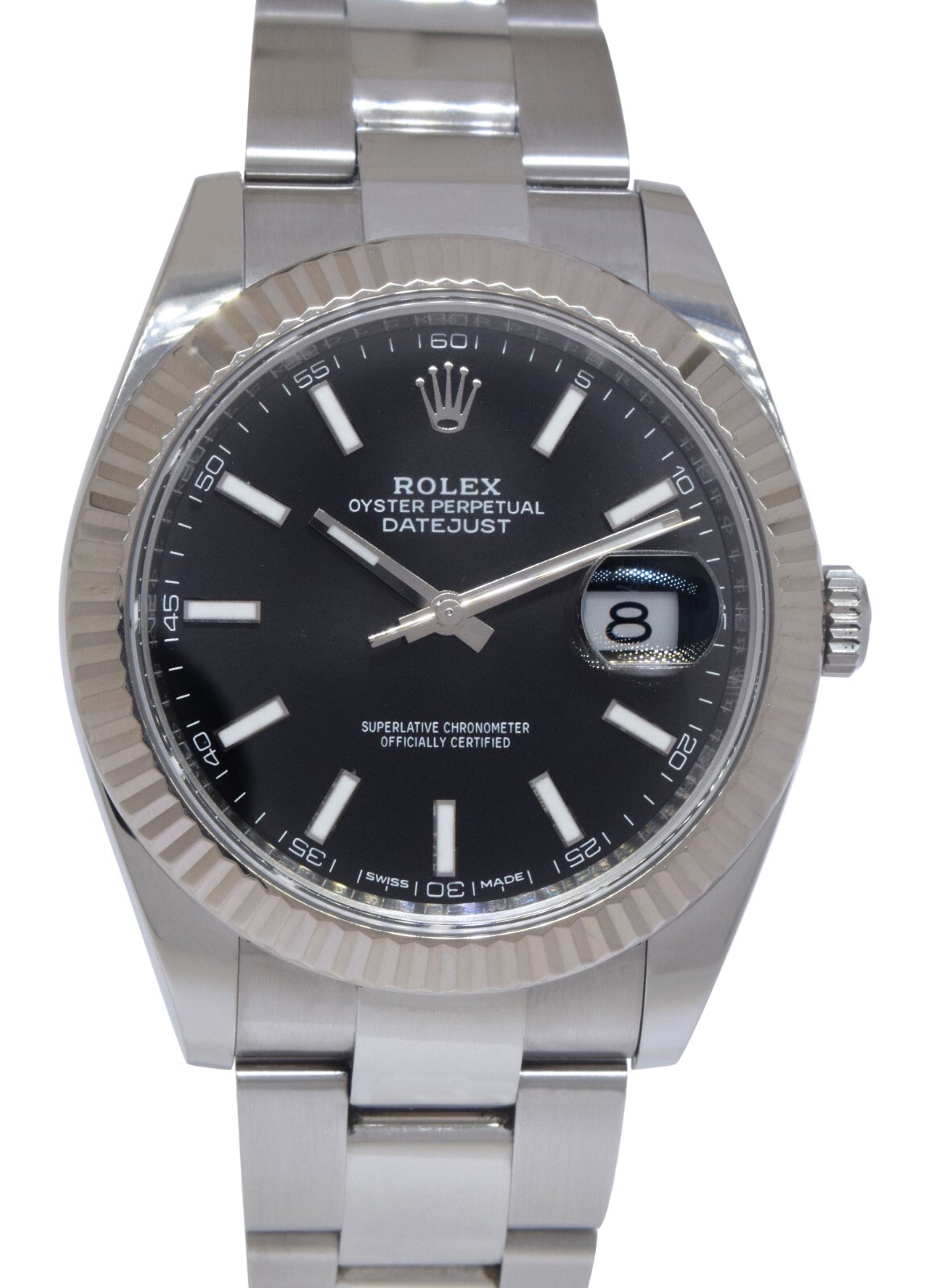 Rolex Datejust 41 Steel & Gold Bezel Black Dial Oyster Watch +Card '18 126334 Rolex Datejust 41 Steel & Gold Bezel Black Dial Oyster Watch +Card '18 126334