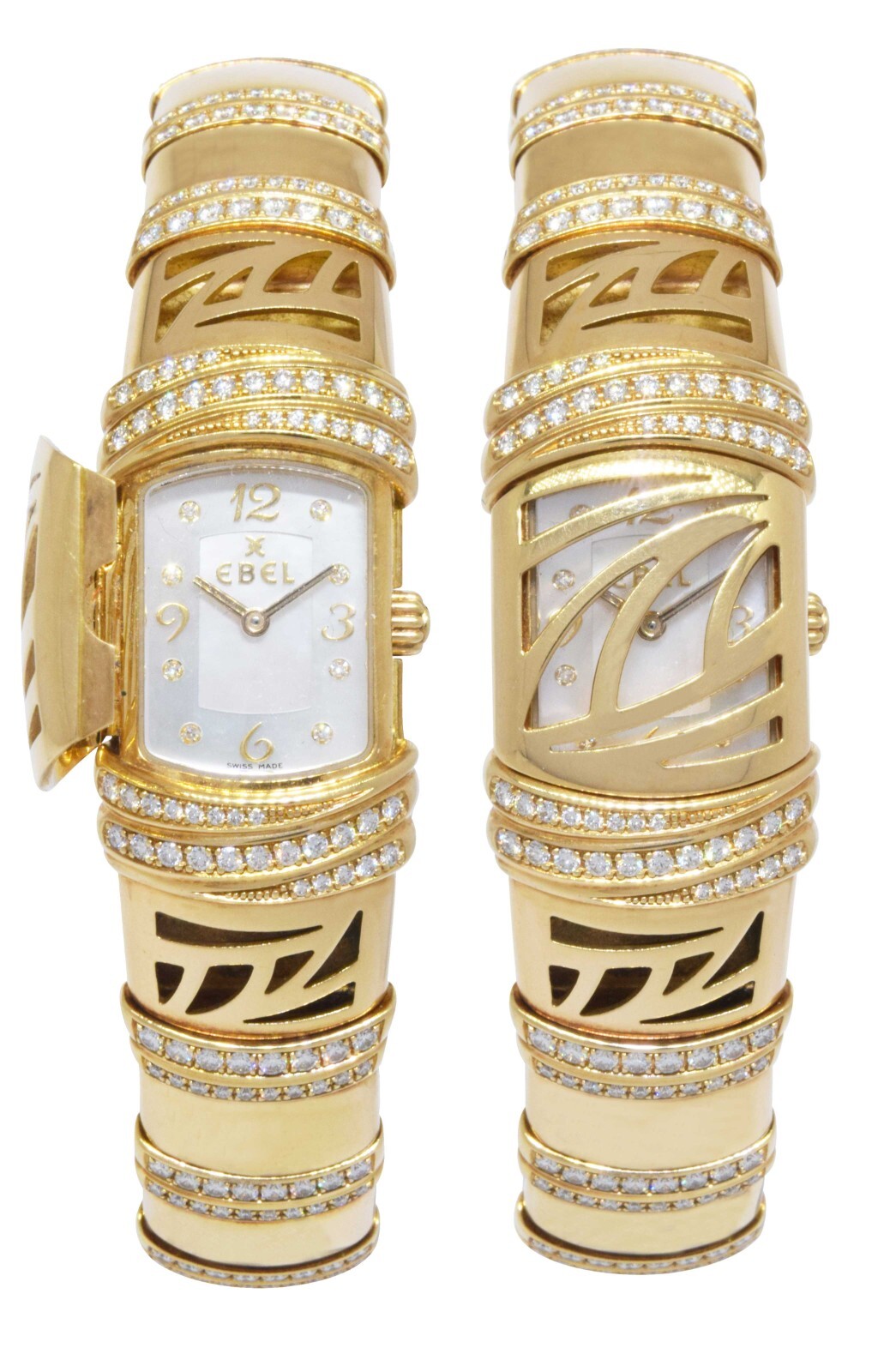 Ebel Shanta 18k Yellow Gold MOP Diamond Ladies Quartz Watch 8057829-12
