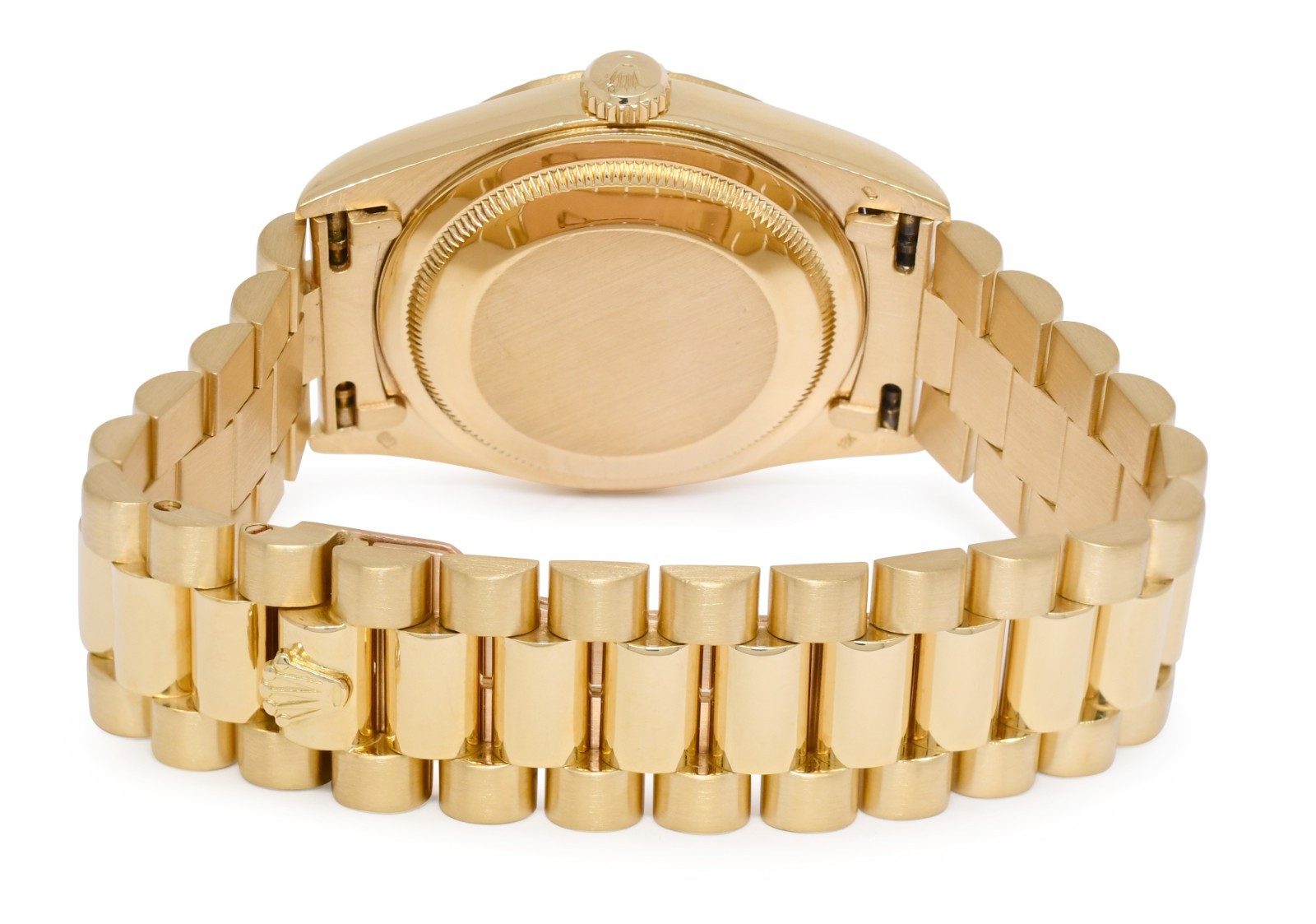 Rolex Day-Date President 18k Yellow Gold Black Dial Mens 36mm Watch E 18238