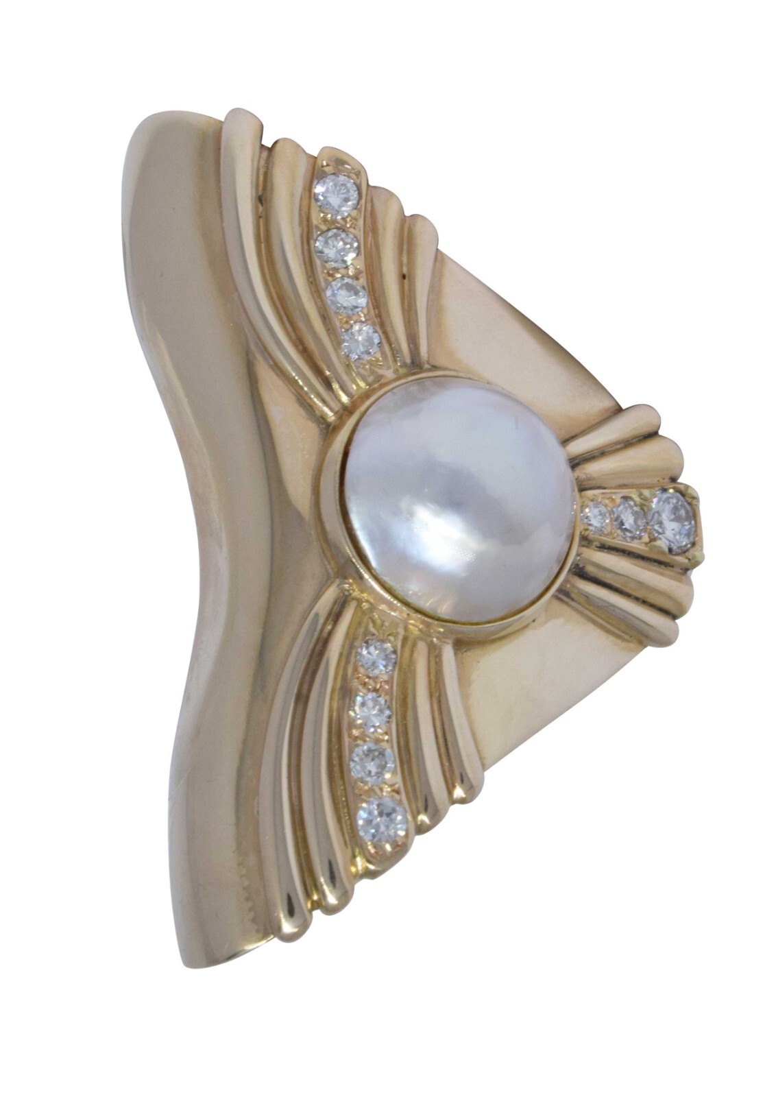 Ladies 14K Yellow Gold Pearl & Diamond Slide Ladies 14K Yellow Gold Pearl & Diamond Slide