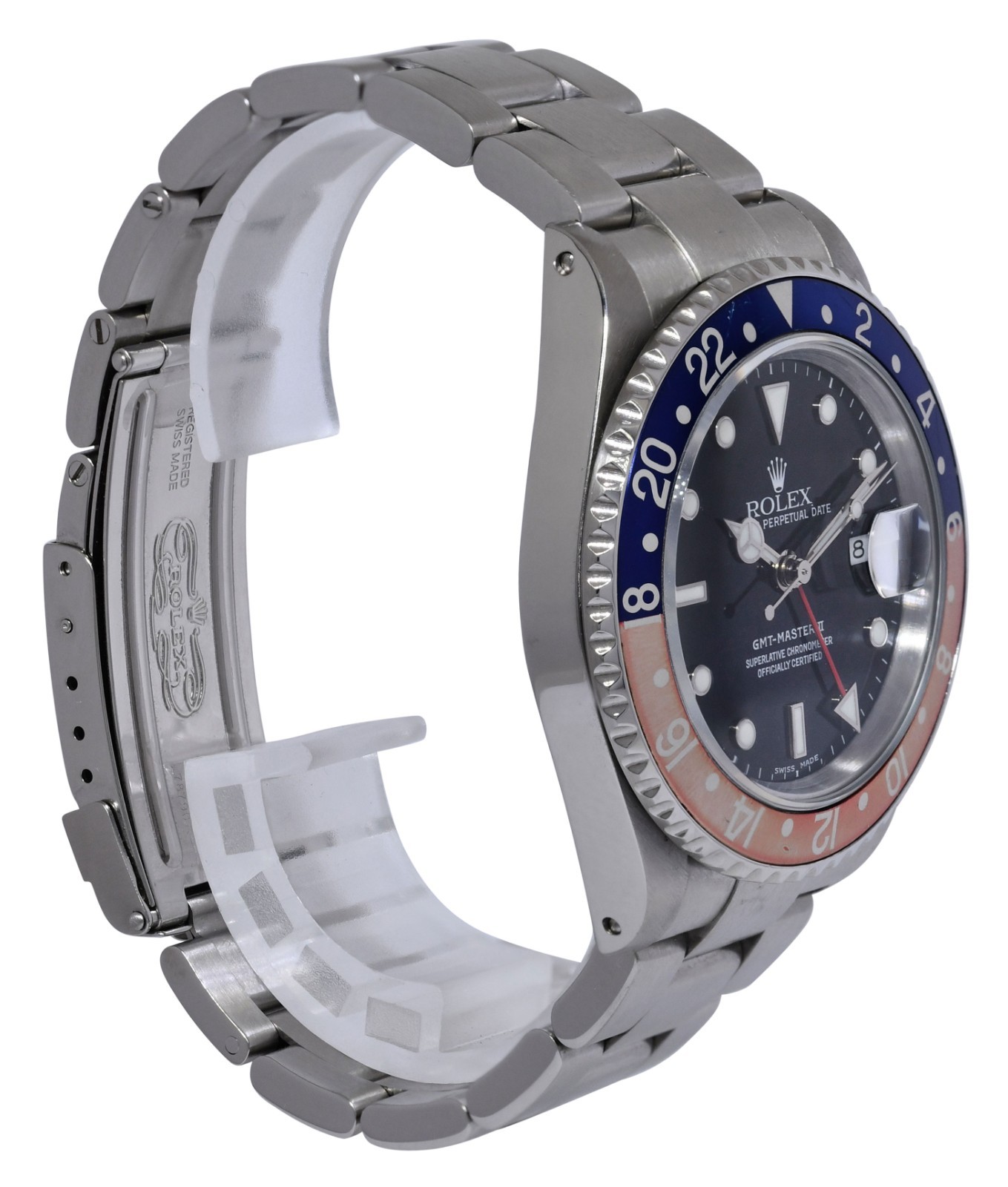 Rolex GMT-Master II Steel Blue/Red Faded Pepsi Bezel Mens 40mm Watch Y 16710
