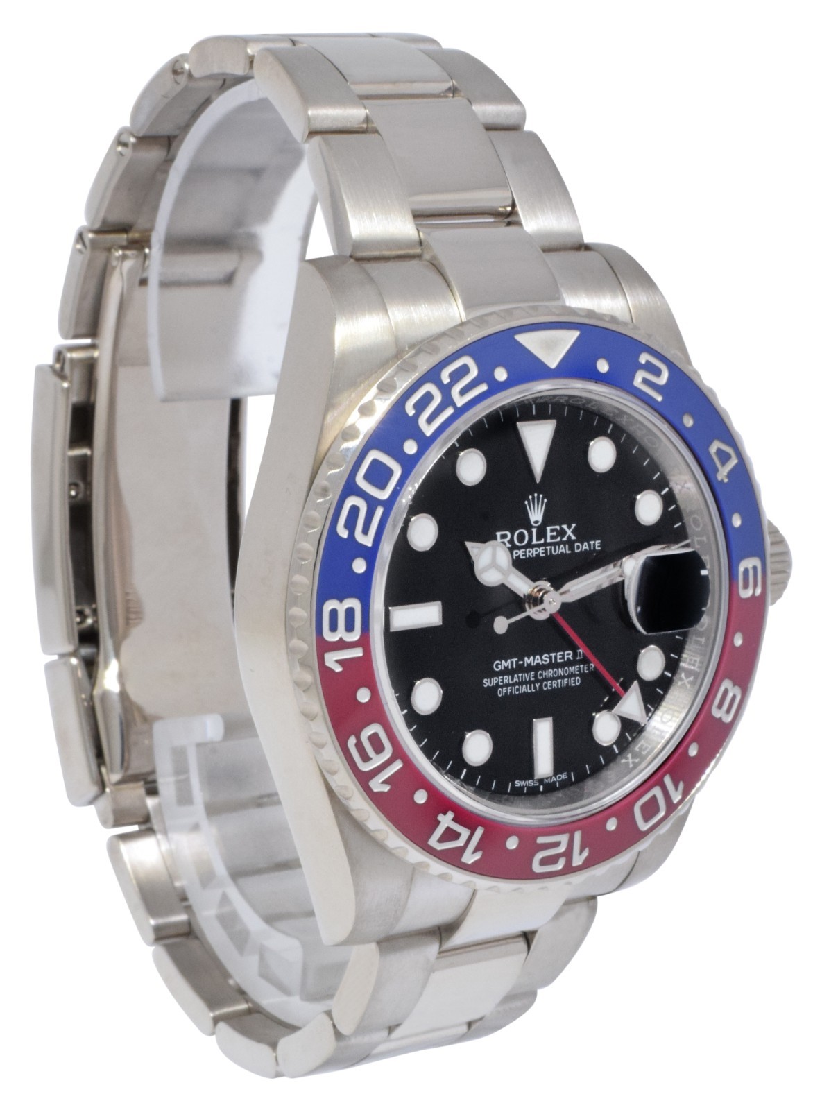 Rolex GMT-Master II 18k White Gold Ceramic "Pepsi" Watch B/P 116719