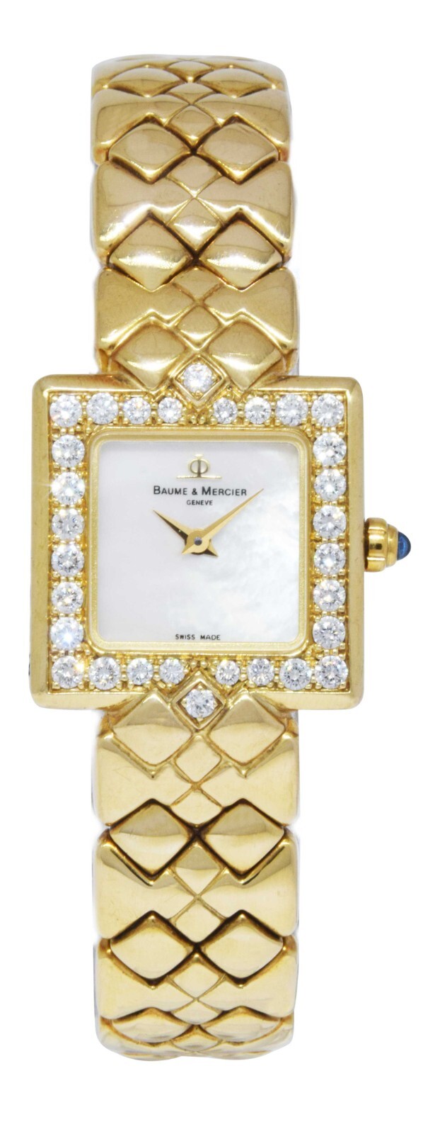 Baume & Mercier Dress 18k YG /Diamond  White MOP Dial Ladies Quartz Box MV035078