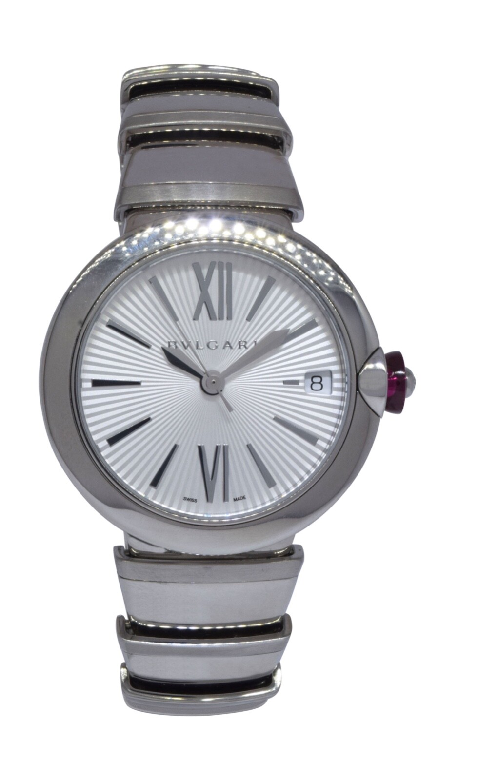 Bvlgari Lucea Stainless Silver Dial Automatic Ladies Watch/Box 102219 LU33C66SSD