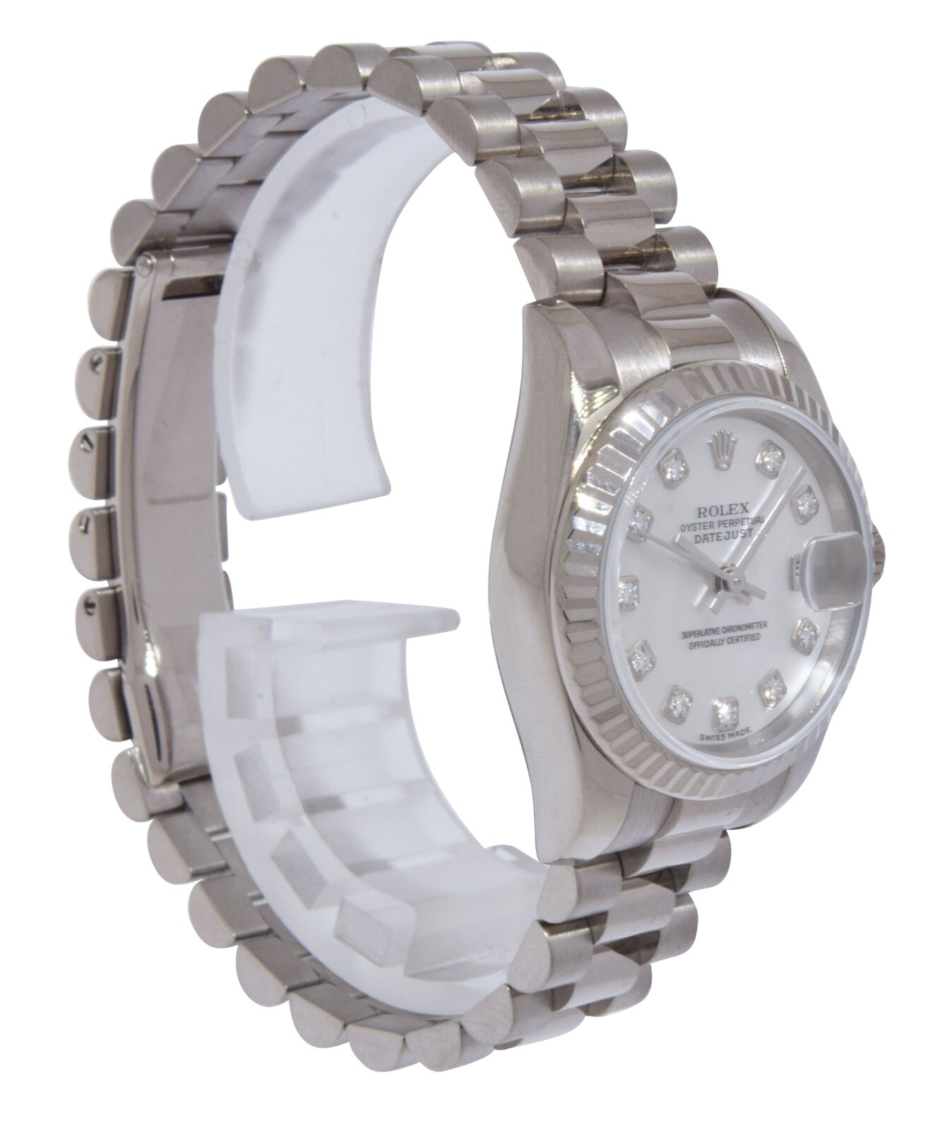Rolex Datejust President 18k White Gold MOP Diamond 26mm Watch +Papers K 179179