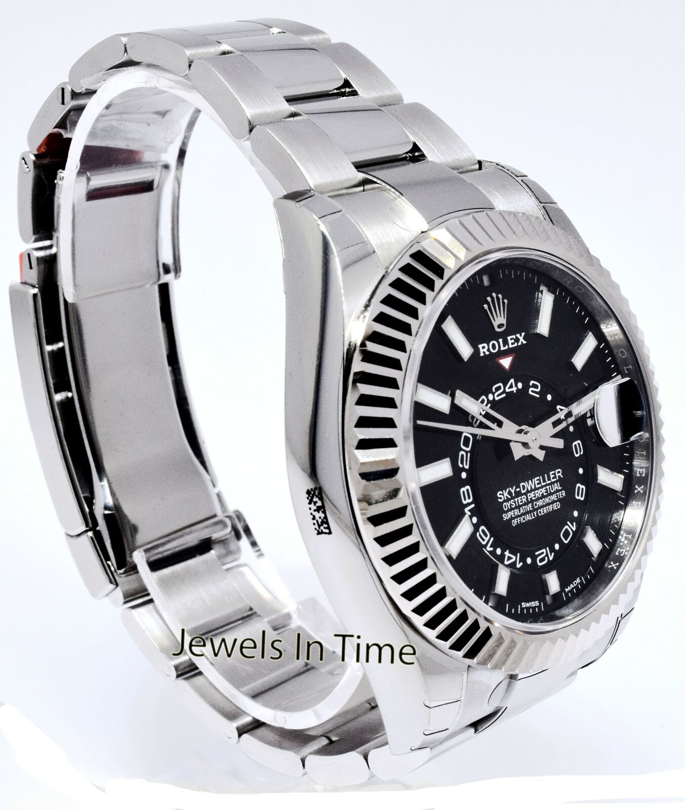 NOS Rolex Sky-Dweller 18k Gold & Steel Black Dial 42mm Watch B/P '21 326934