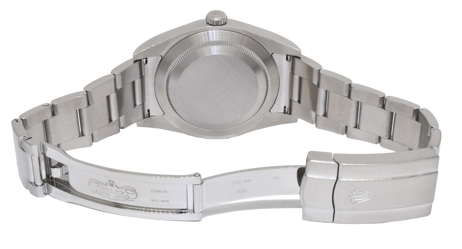 Rolex Oyster Perpetual 39 Steel Purple Grape Dial Mens Watch 114300