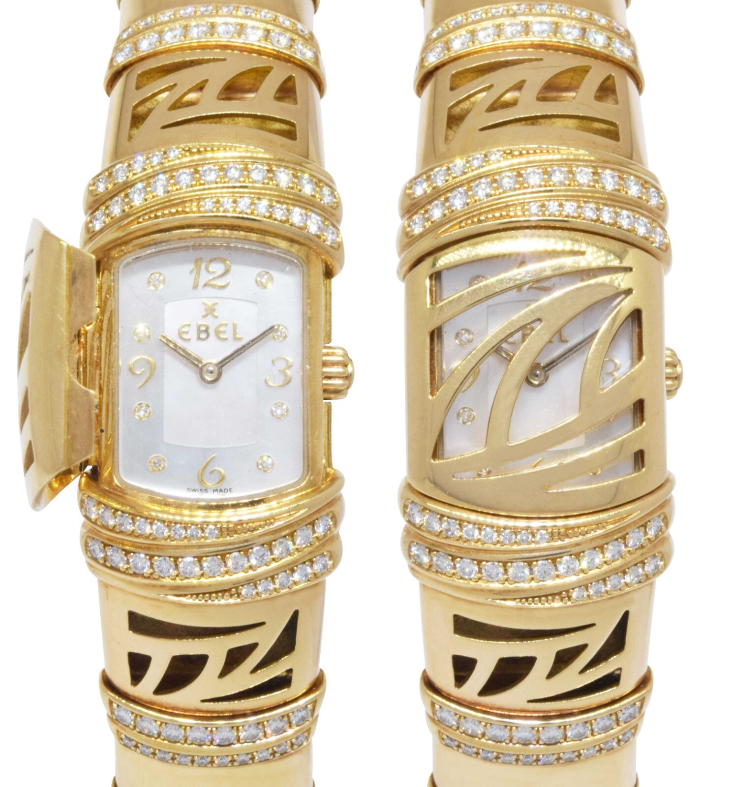 Ebel Shanta 18k Yellow Gold MOP Diamond Ladies Quartz Watch 8057829-12