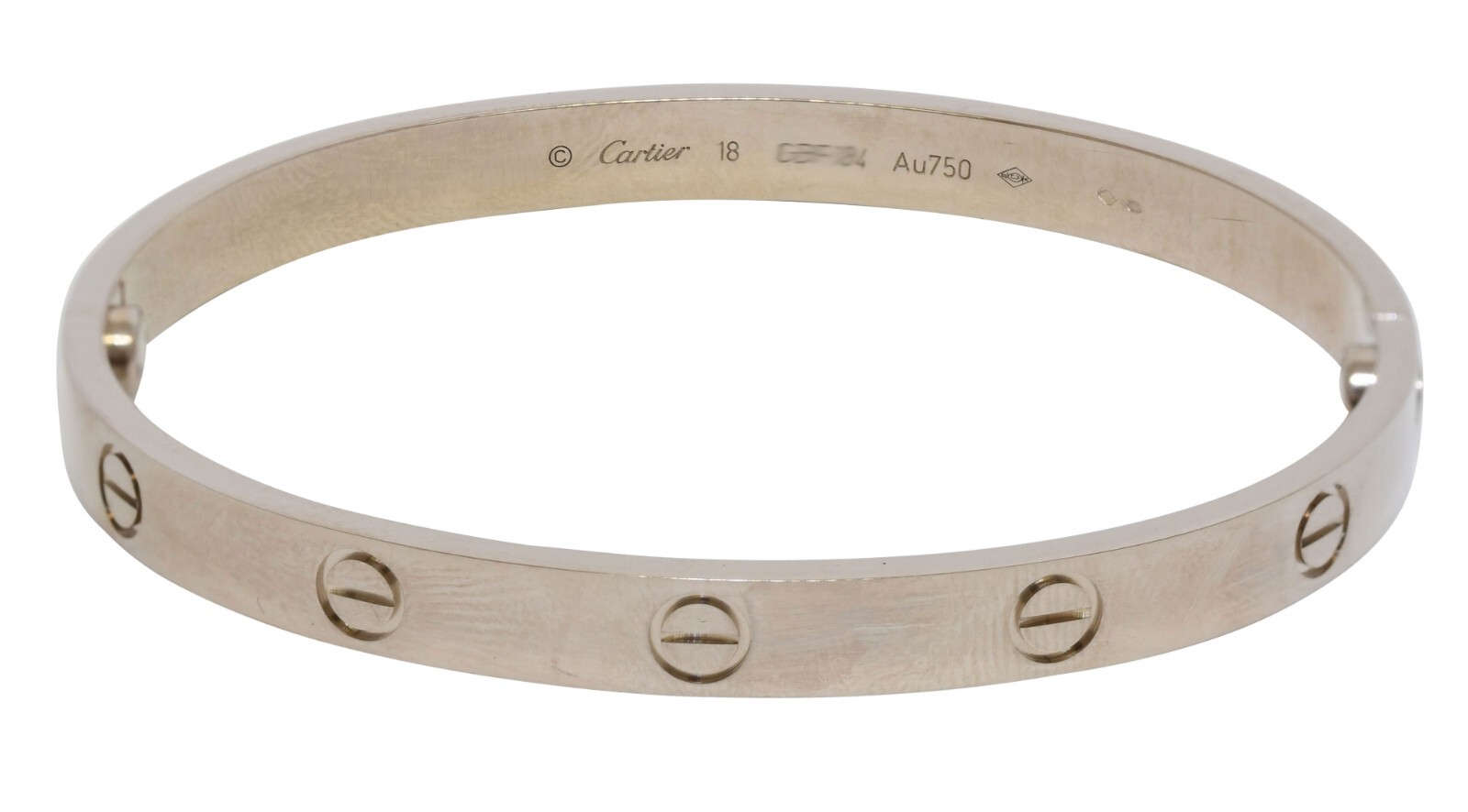 Cartier Love Bracelet Classic Size 18cm 18k White Gold Box/Papers '19 B6067618