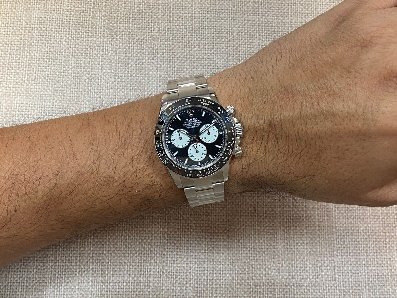 Rolex Daytona Steel Black/White Dial Anniversary Custom Mens 40mm Watch Z 116520