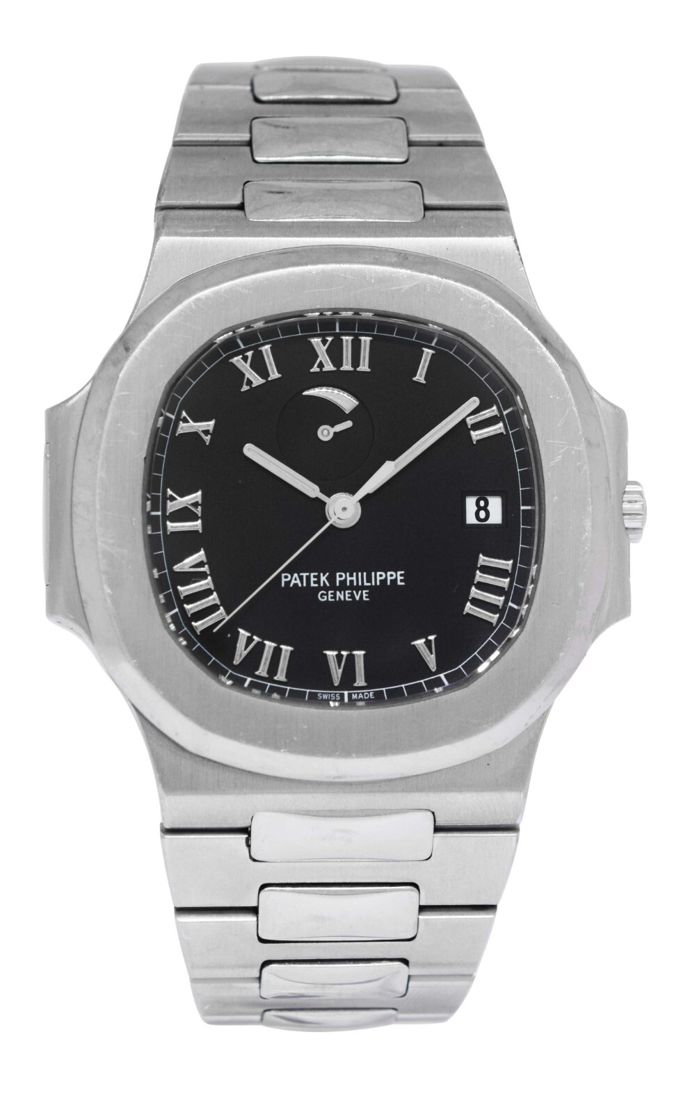 Patek Philippe Nautilus Jumbo Steel Black Power Reserve 42mm Watch B/P 3710/1A