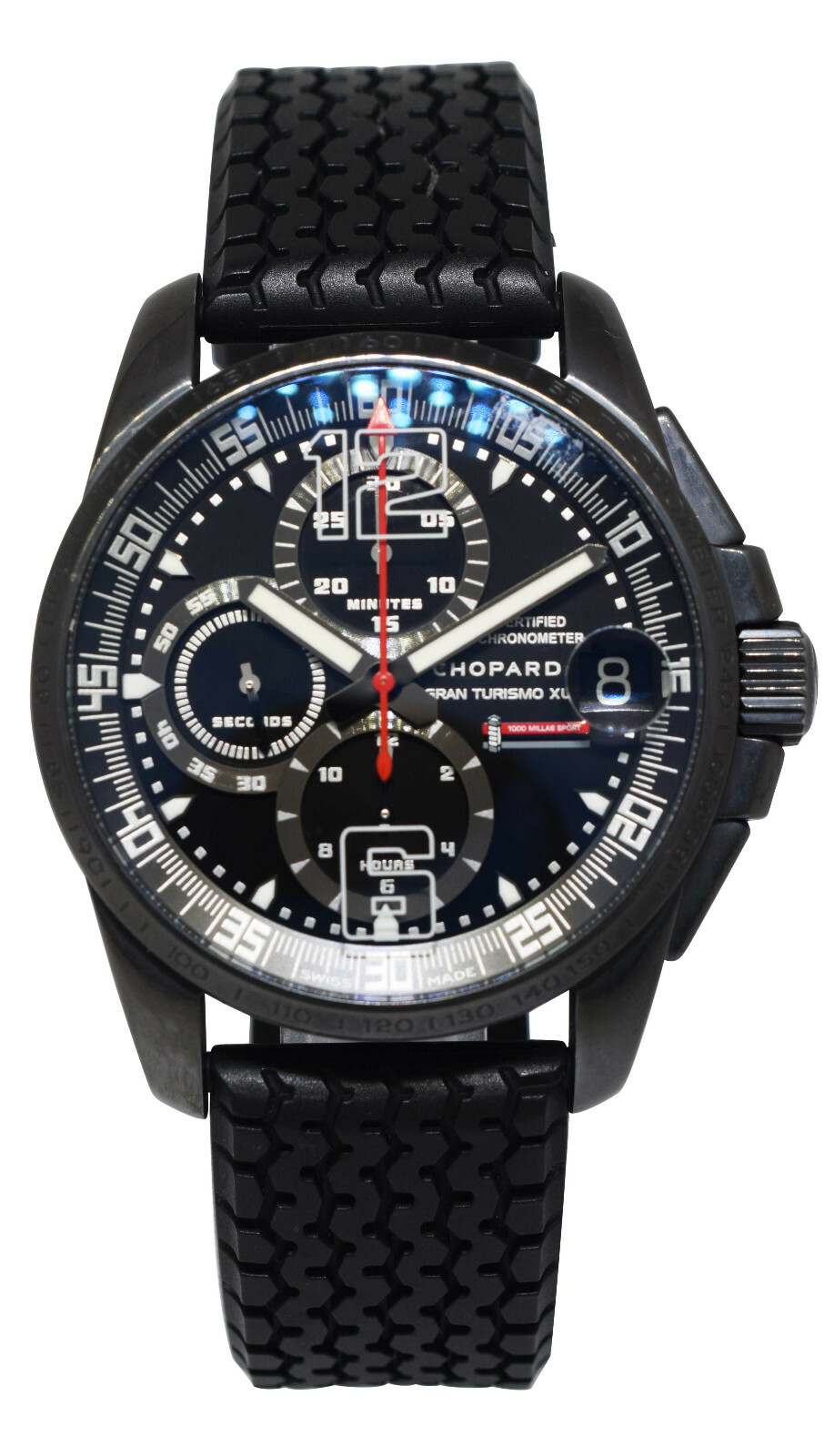 Chopard Mille Miglia GT XL Chrono Black DLC Steel Mens 44 Watch B/P 16/8459-3013