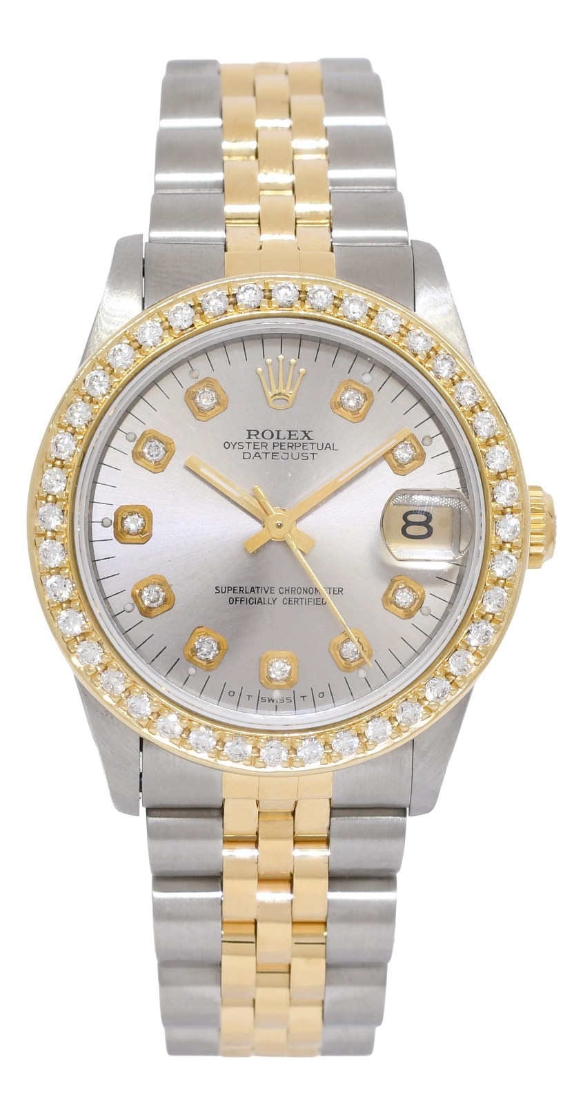 Rolex Datejust 18k Yellow Gold/Steel Diamond Dial/Bezel 31mm Watch S 68273