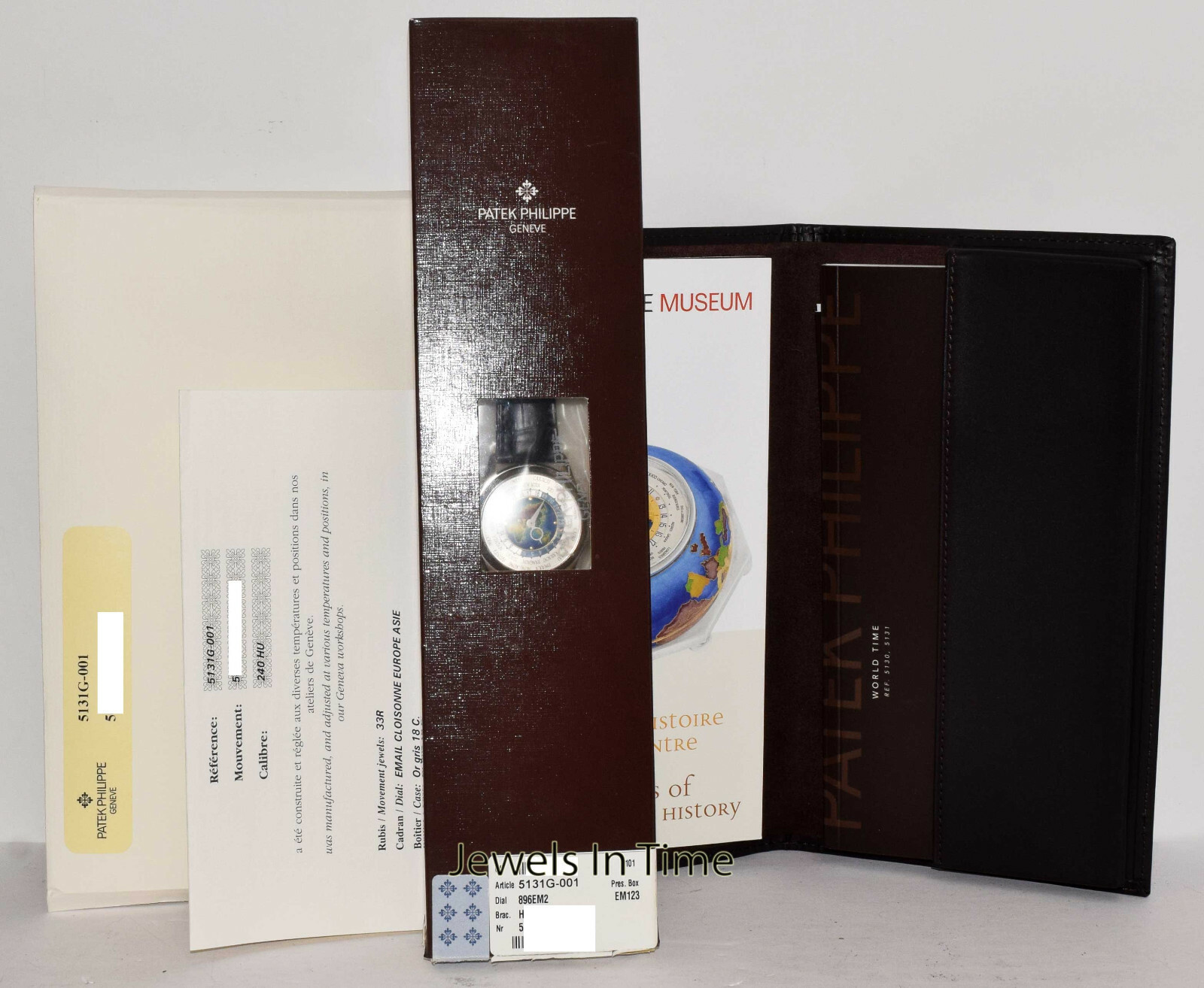 Patek Philippe NEW SEALED World Time Watch 18k White Gold Box/Papers 5131G