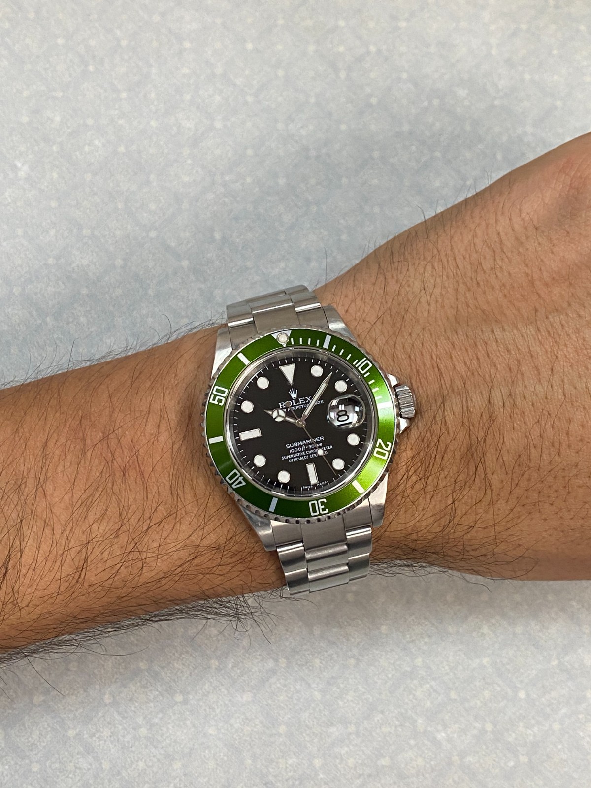 Rolex Submariner Date Kermit Green Bezel Steel Mens Automatic Watch F 16610