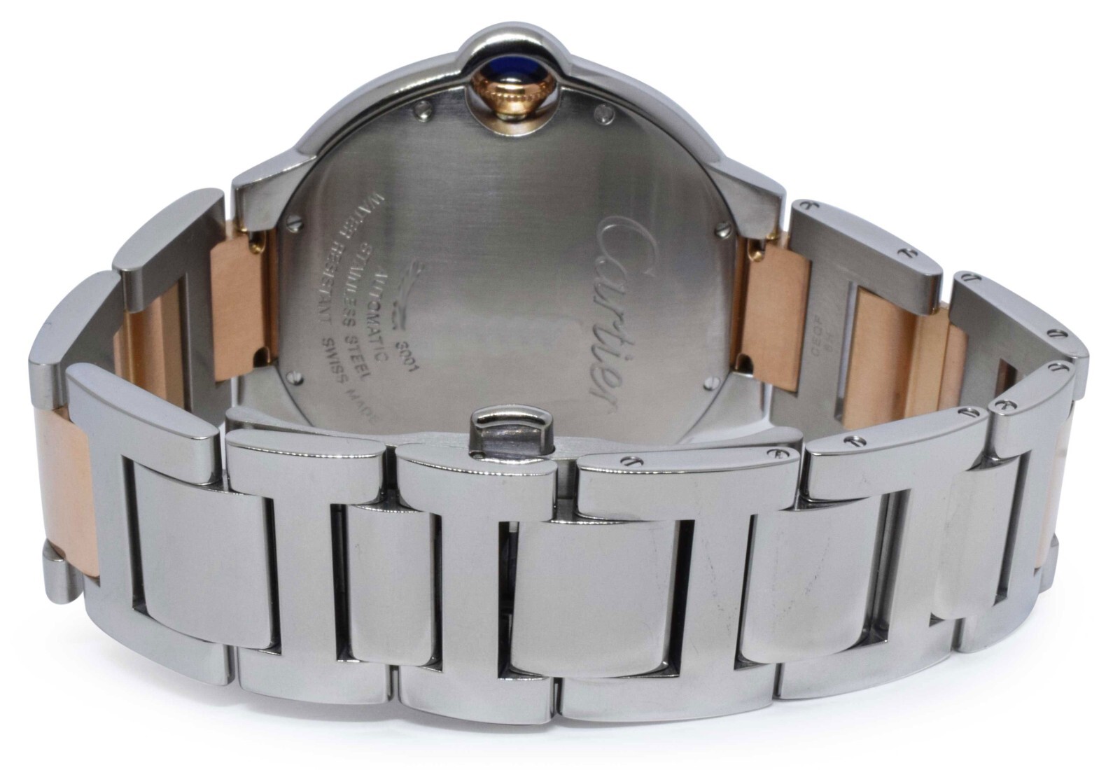 Cartier Ballon Bleu 42mm 18k RG/Steel Chocolate Dial Mens Automatic Watch 3001