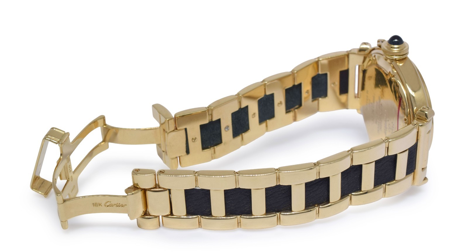 Cartier Pasha 18k Yellow Gold & Leather Mens 38mm Automatic Watch Ref. 1989