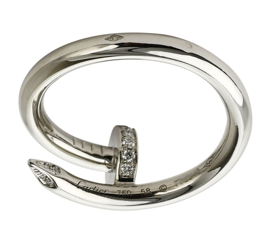 Cartier Juste Un Clou Ring 18k White Gold Diamond Nail Size 58 B/P '13 B4092758 Cartier Juste Un Clou Ring 18k White Gold Diamond Nail Size 58 B/P '13 B4092758