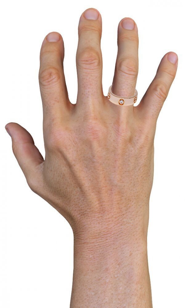 Cartier Love Ring 3 Diamonds 18k Rose Gold Size 62 B4087562