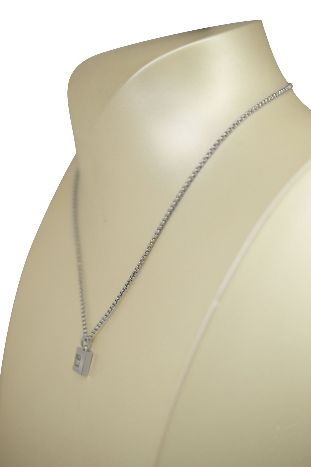Chopard Happy Diamonds 18k White Gold Square Pendant Necklace +Cert 79/2938-20