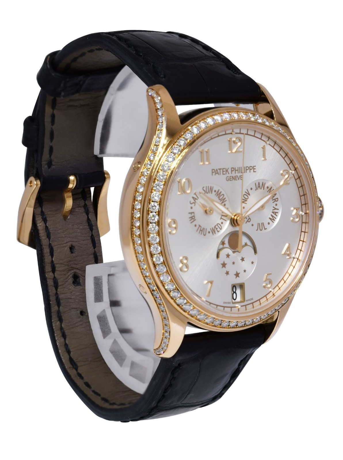 Patek Philippe Annual Calendar 18k Rose Gold Diamond 38mm Watch B/P 4947R