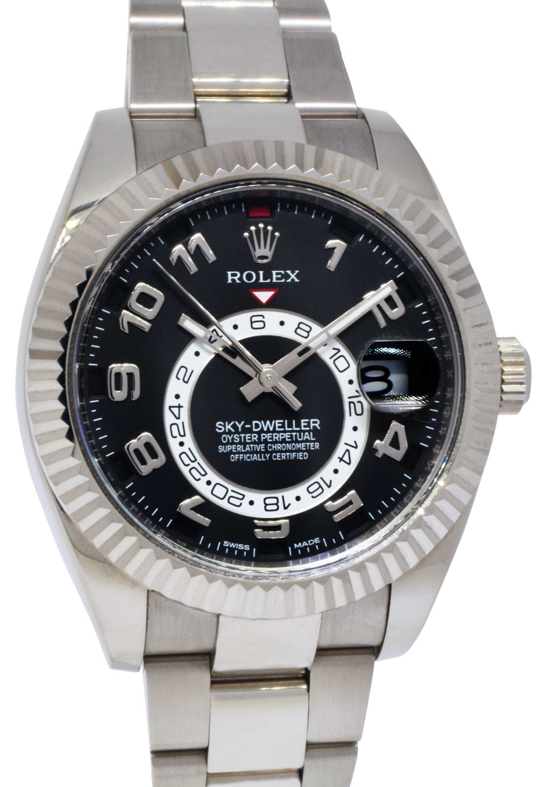 Rolex Sky-Dweller 42 GMT 18k White Gold Black Arabic Dial Mens Watch B/P 326939 Rolex Sky-Dweller 42 GMT 18k White Gold Black Arabic Dial Mens Watch B/P 326939