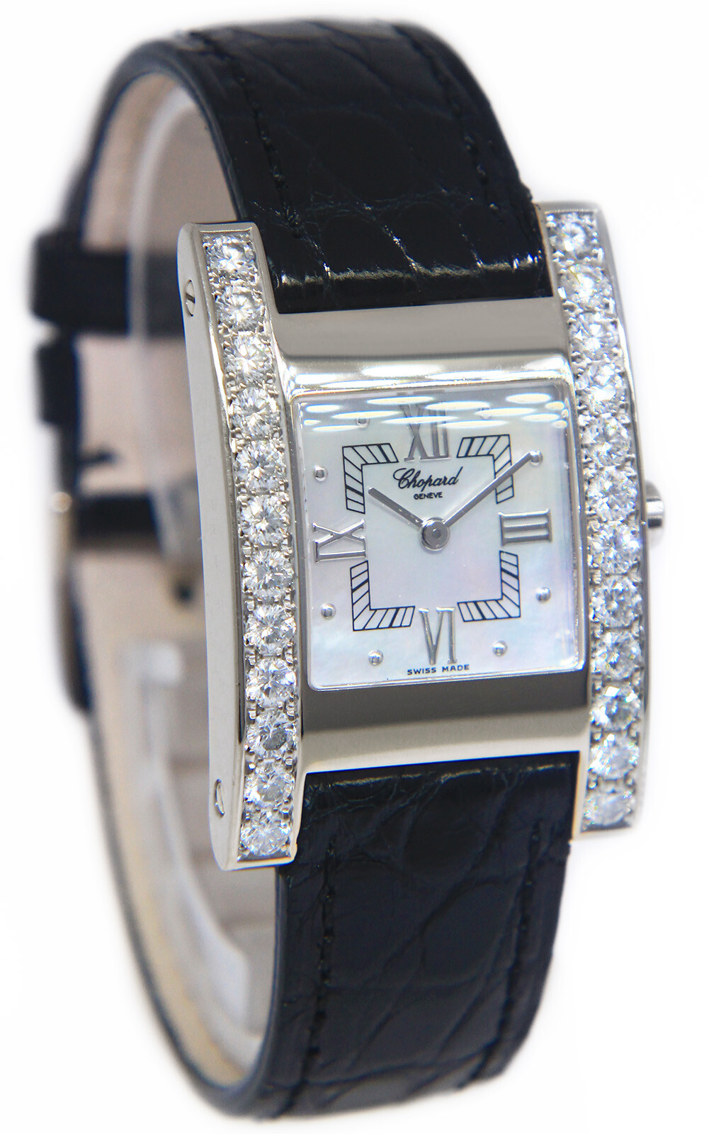 Chopard Your Hour 18k White Gold Diamond MOP Dial Ladies Quartz Watch 13/6845