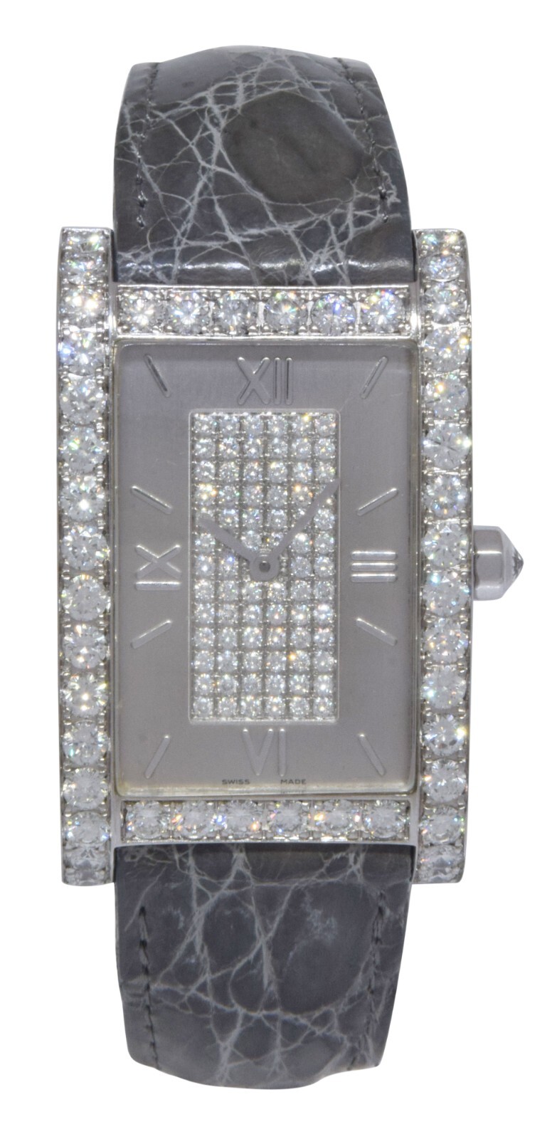 Graff G XXVIII 18k White Gold & Diamond Dial Bezel Ladies Quartz Watch