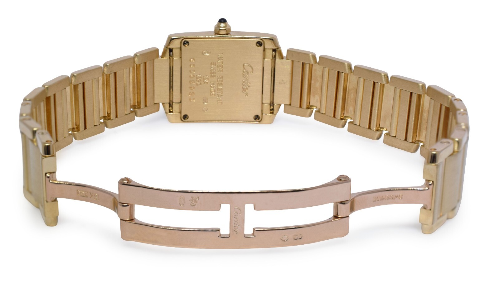 Cartier Tank Francaise Small 18k Yellow Gold & Diamond Bezel Ladies Watch 1820