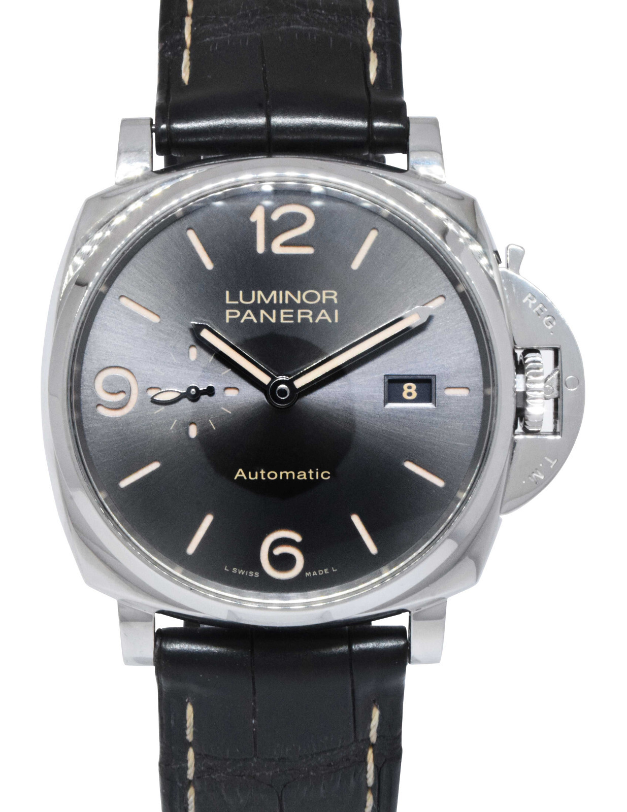 Panerai Luminor Due PAM 943 Steel Anthracite Grey Dial 45mm Watch +Box PAM00943