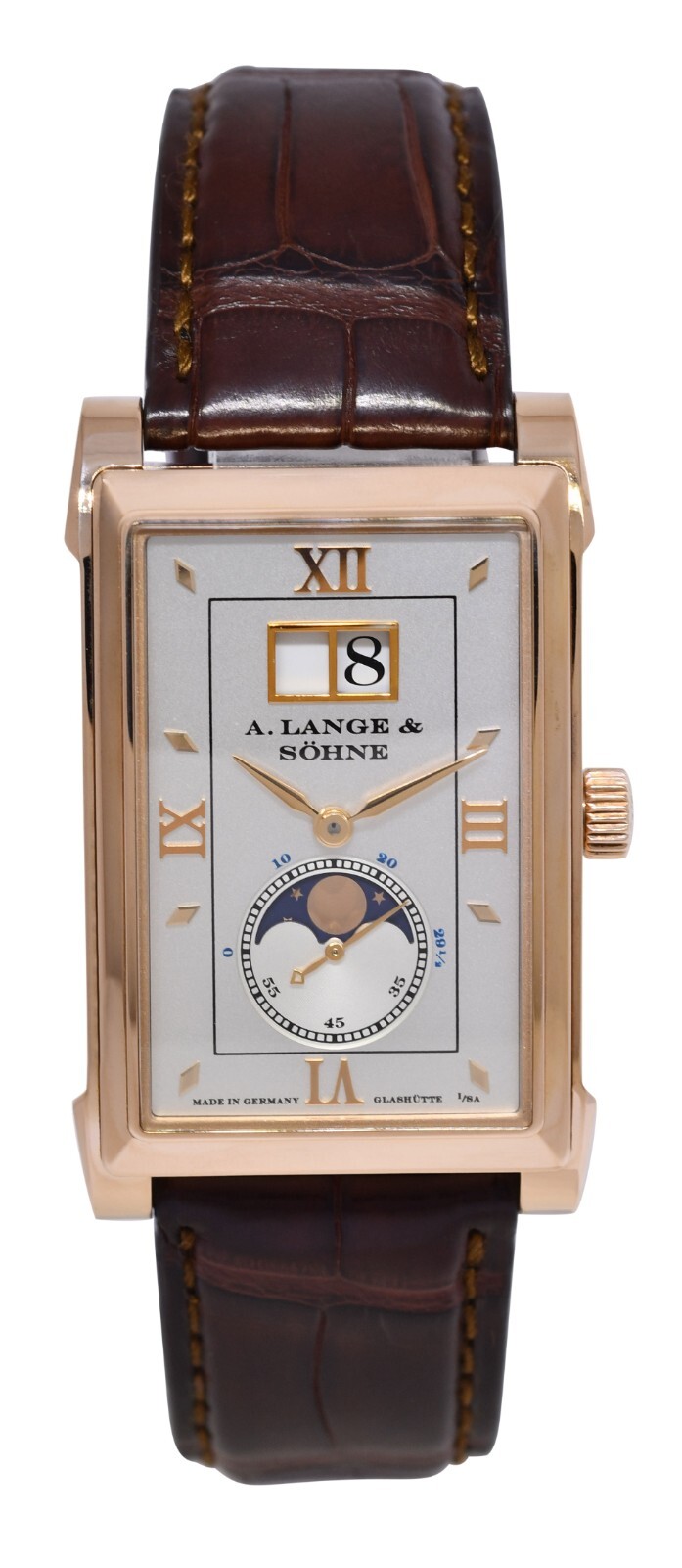 A. Lange & Sohne Cabaret 18k Rose Gold Moonphase Mens Manual Watch 118.032