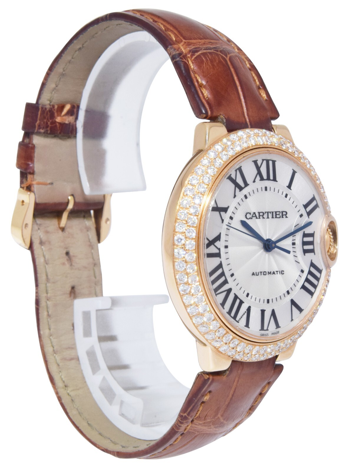 Cartier Ballon Bleu 18k Rose Gold & Diamond 36mm Automatic Watch 3003