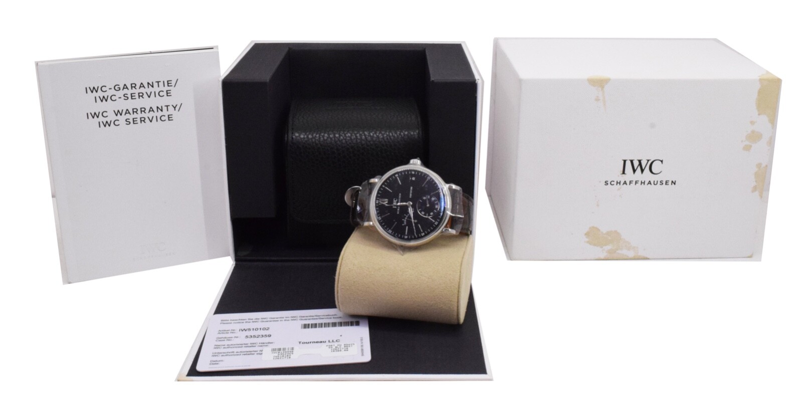 IWC Portofino 8 Days Steel Black Dial Mens 45mm Manual Watch B/P IW510102