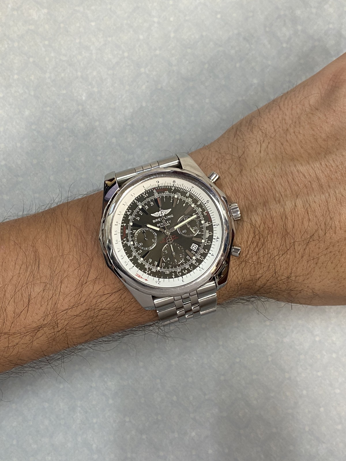 Breitling Bentley Motors T Chronograph Steel Mens 49mm Watch Box+Booklet A25363