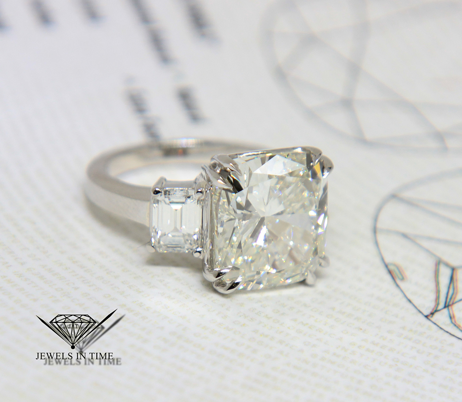 10.02 Carat Cushion shape Diamond Platinum Ring Size 5.25 GIA Certificate