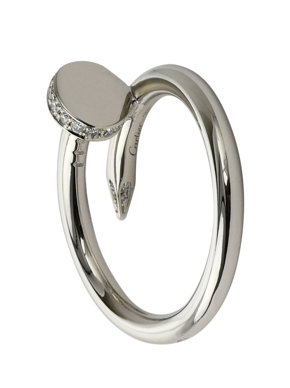 Cartier Juste Un Clou Ring 18k White Gold Diamond Nail Size 58 B/P '13 B4092758 Cartier Juste Un Clou Ring 18k White Gold Diamond Nail Size 58 B/P '13 B4092758