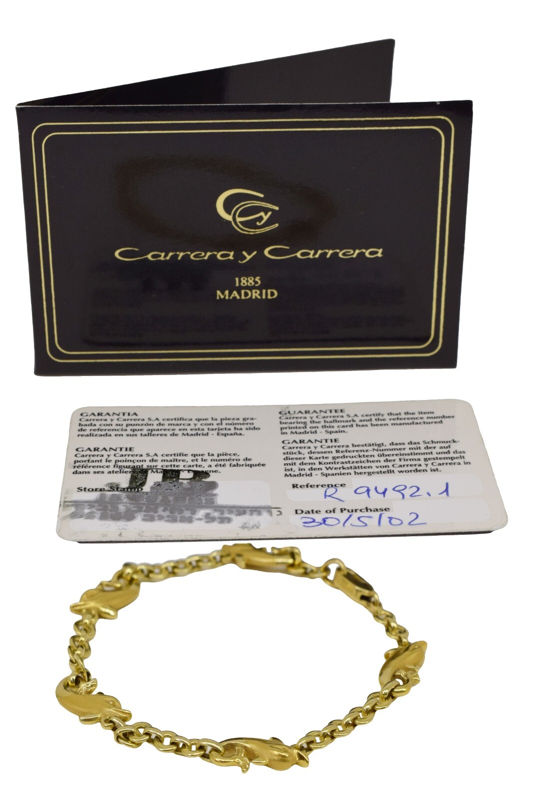 Carrera y Carrera Dolphin 18k Yellow Gold Bracelet 7.25"