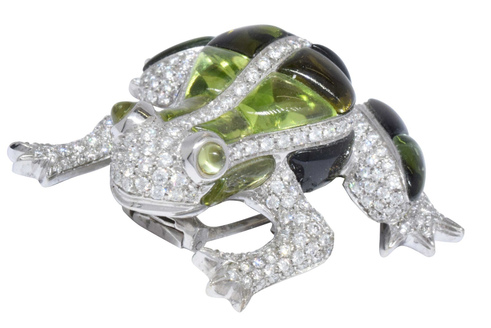 Garavelli Ladies 18K Gold,Diamond & Peridot Frog Brooch