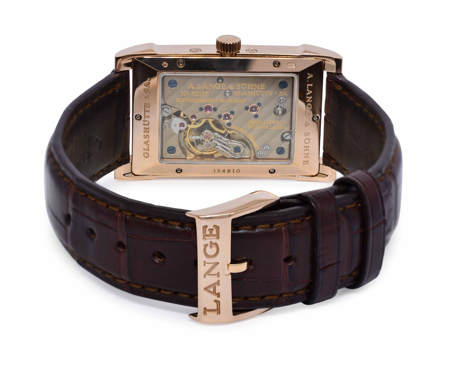 A. Lange & Sohne Cabaret 18k Rose Gold Moonphase Mens Manual Watch 118.032