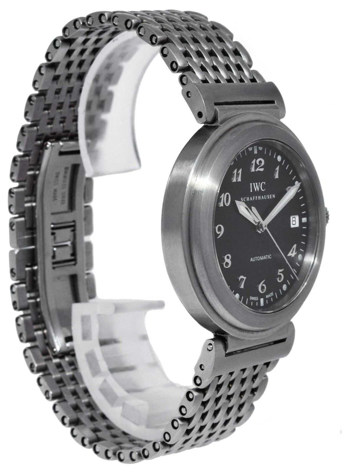 IWC Da Vinci Date Steel Black Dial Mens 37mm Automatic Watch Box/Papers 3528