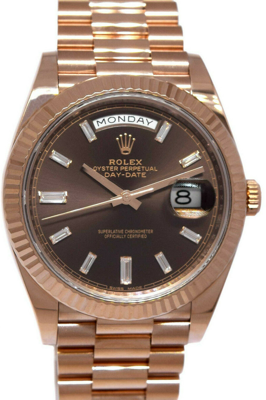Rolex Day-Date 40 18k RG Chocale & Diamond Dial Mens Watch Box/Papers '18 228235