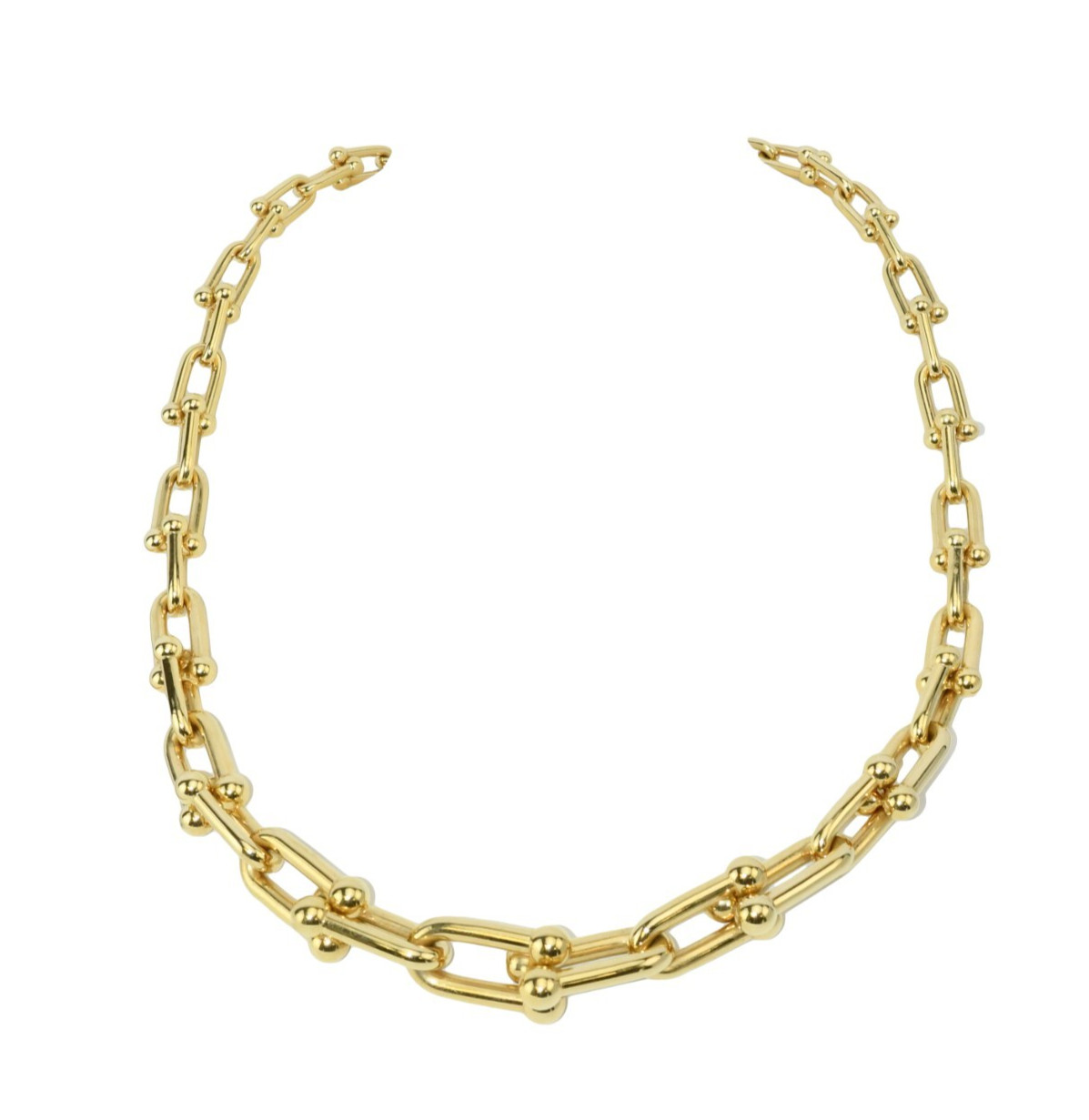 Tiffany & Co. HardWear 18k Yellow Gold Graduated Link Necklace Box 60153063