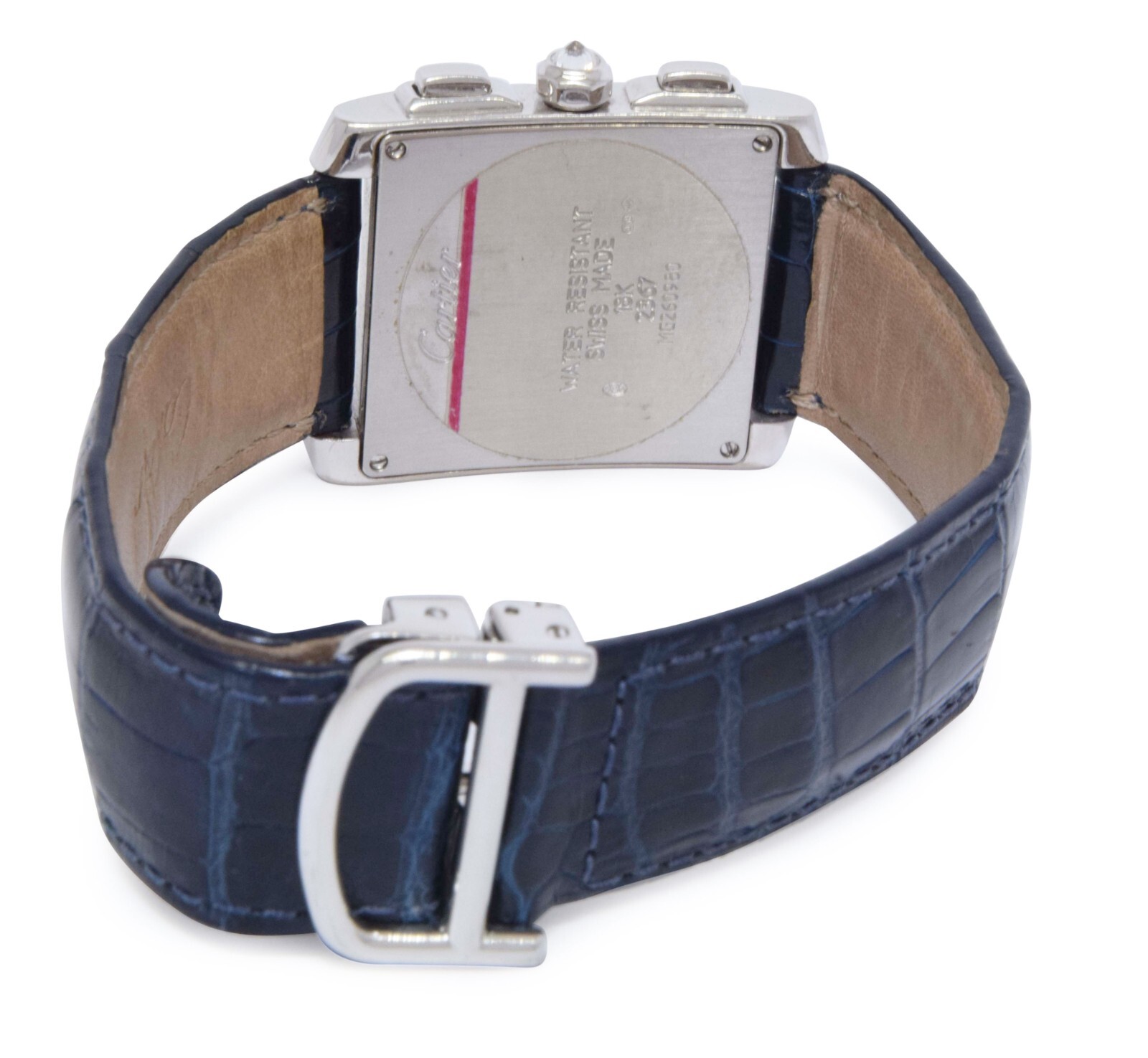 Cartier Tank Francaise Chronoflex Chronograph 18k White Gold Diamond Watch 2367