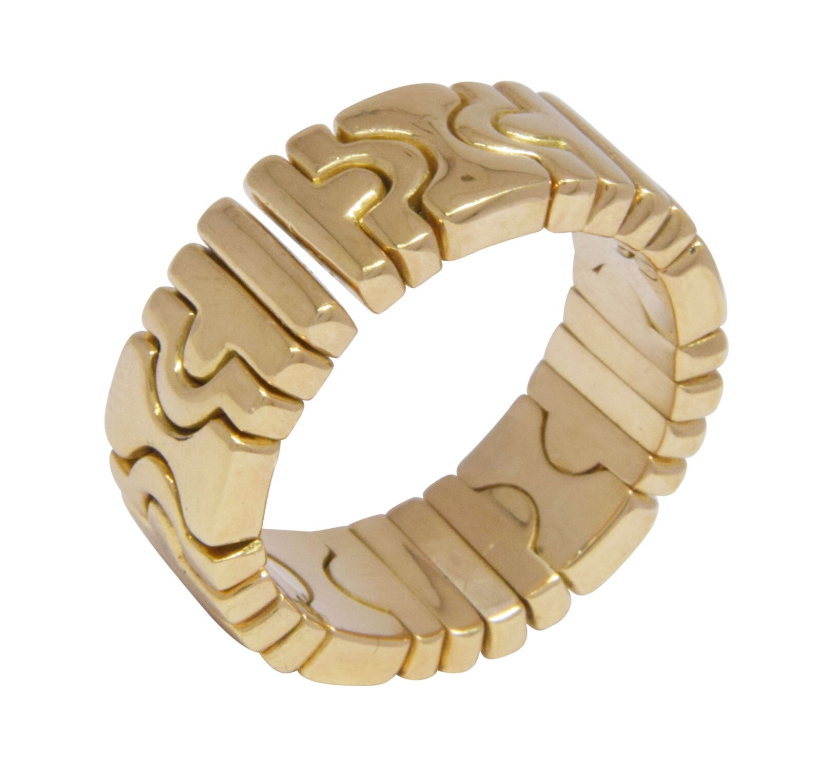 Bvlgari Parentesi 18k Yellow Gold Band Ring Size 5.75 Open Design Bvlgari Parentesi 18k Yellow Gold Band Ring Size 5.75 Open Design