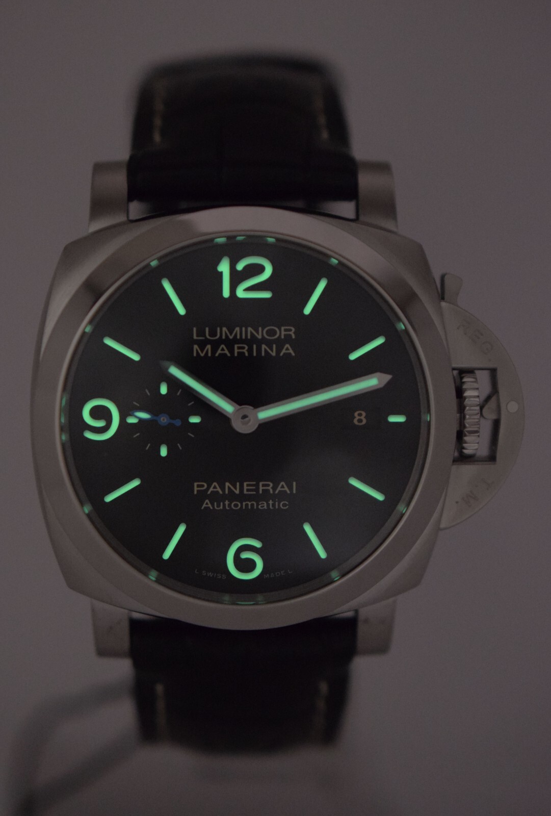 Panerai Luminor Marina PAM 1312 Steel Black Dial Mens 44mm Watch B/P PAM01312