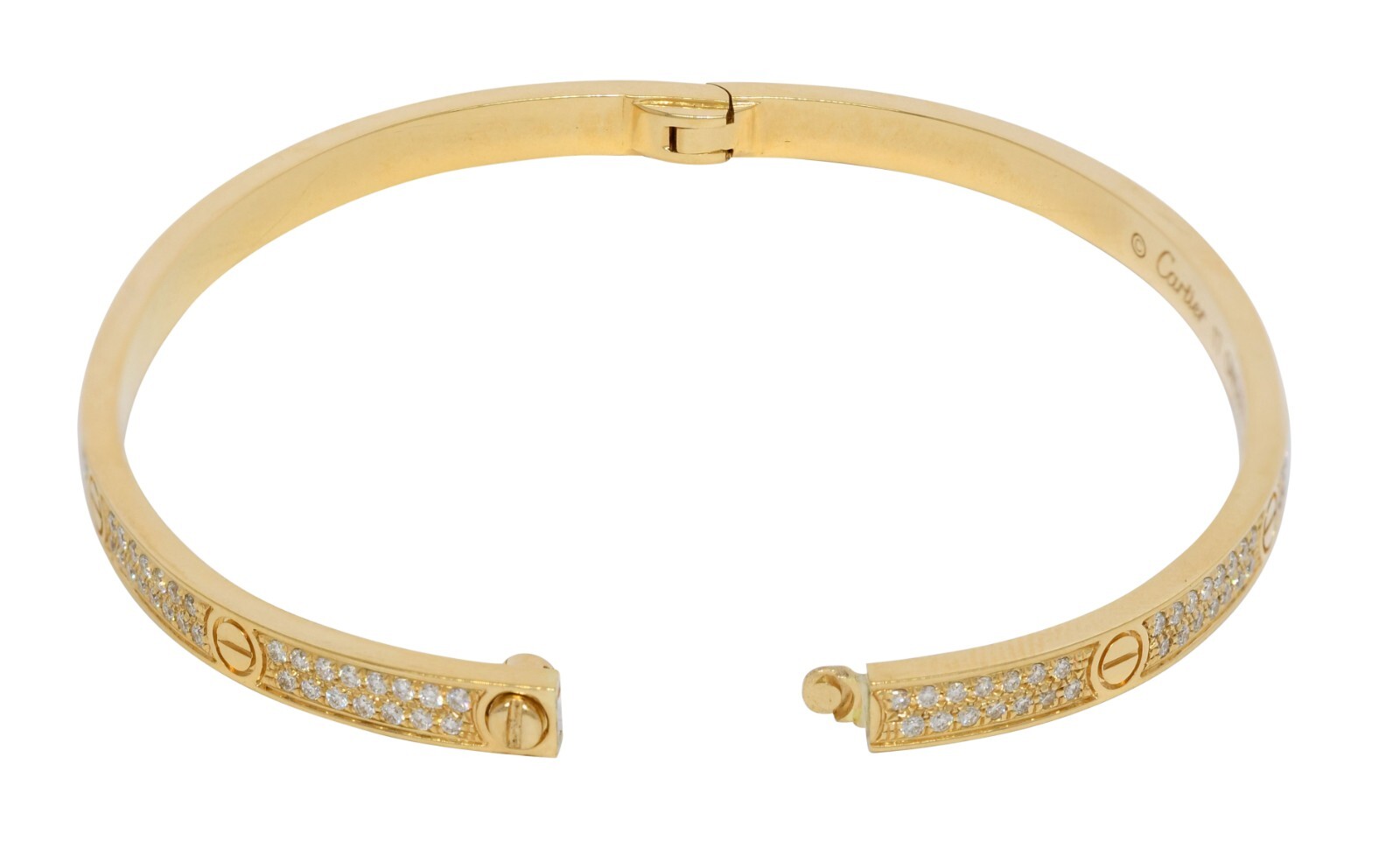 Cartier Love Bracelet Small Size 17cm 18k Yellow Gold Pave Diamond B/P N6726417