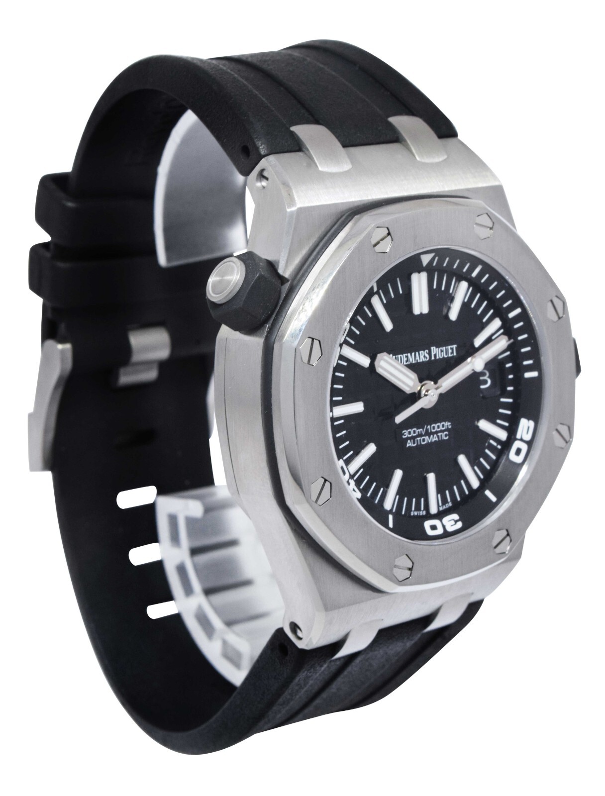 Audemars Piguet Royal Oak Offshore Steel Diver Black Dial 42mm Watch B/P 15710ST